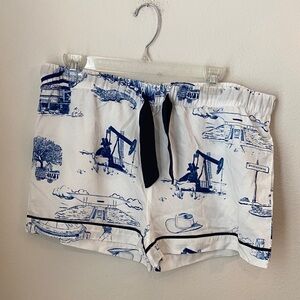 Katie Kime Houston Toile Pajama Sleep Shorts – Size L